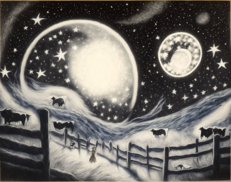 A Cow's Starry Night