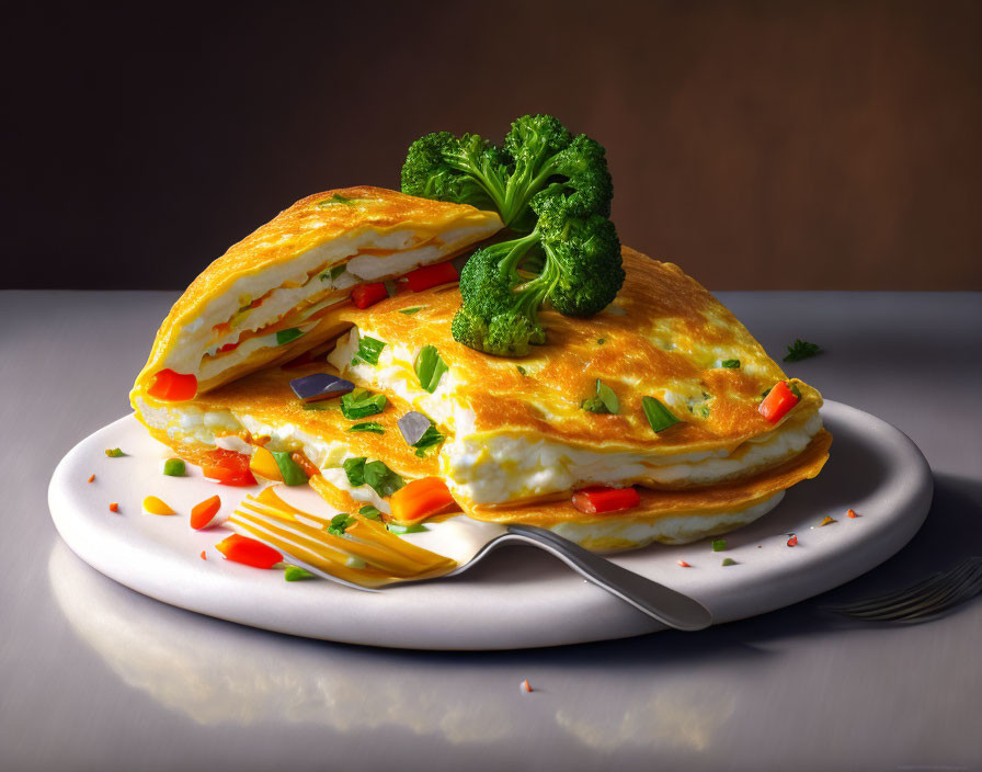 um prato de Omelete de claras com vegetais