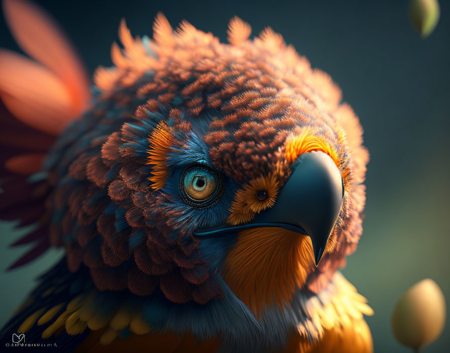 Majestic eagle with vibrant feathers and sharp beak