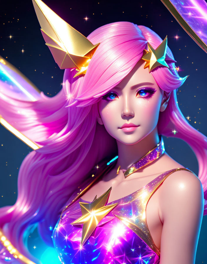 Star guardian pink hair