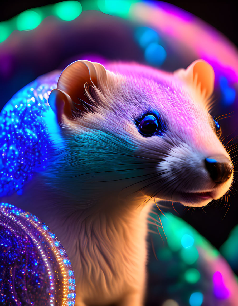 Beautiful photo real Weasel that has evolved 