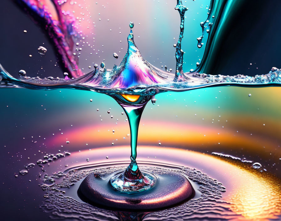 Colorful Water Droplet Collision on Abstract Background