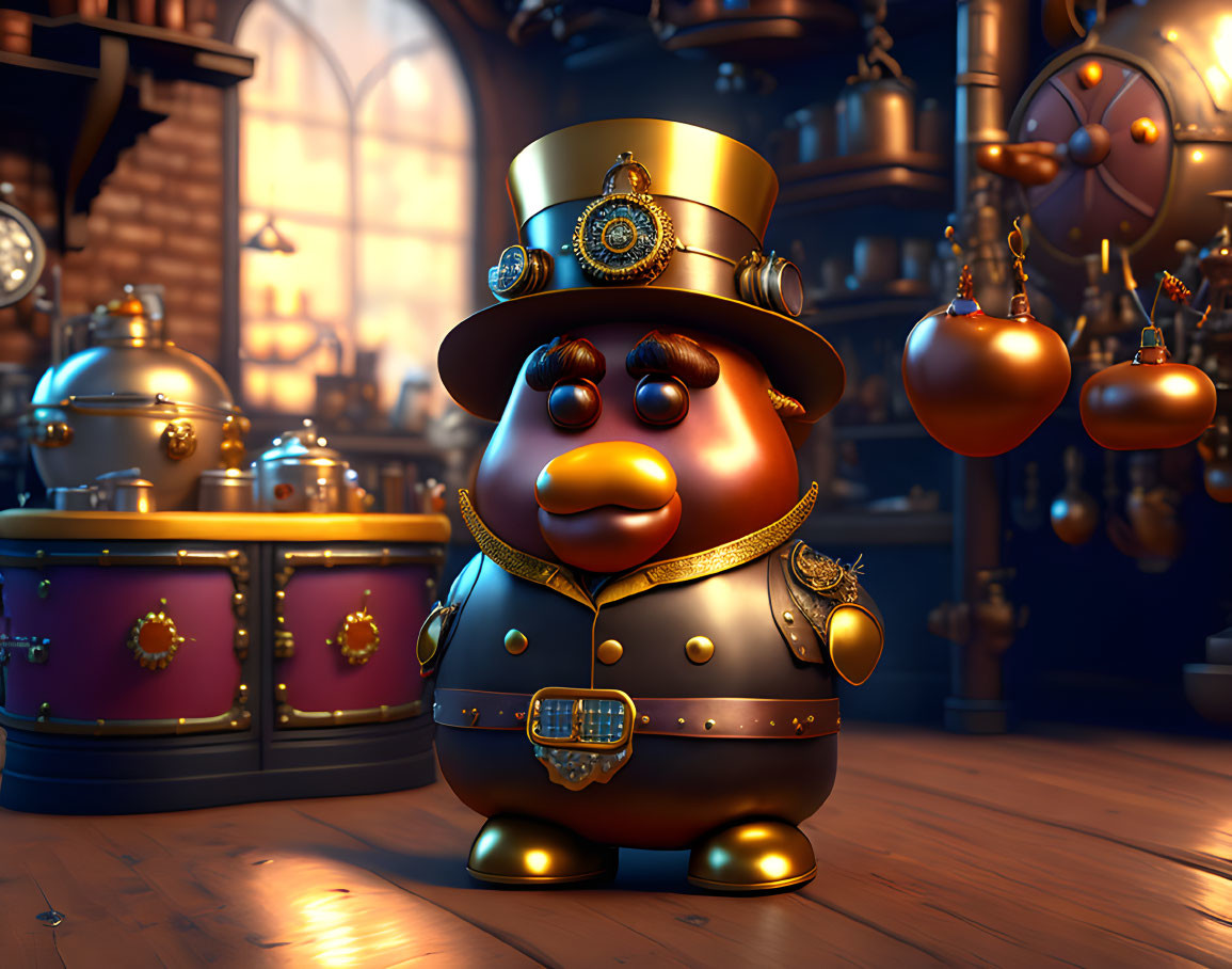 Mr Potato Head Wearing Steampunk Outfit