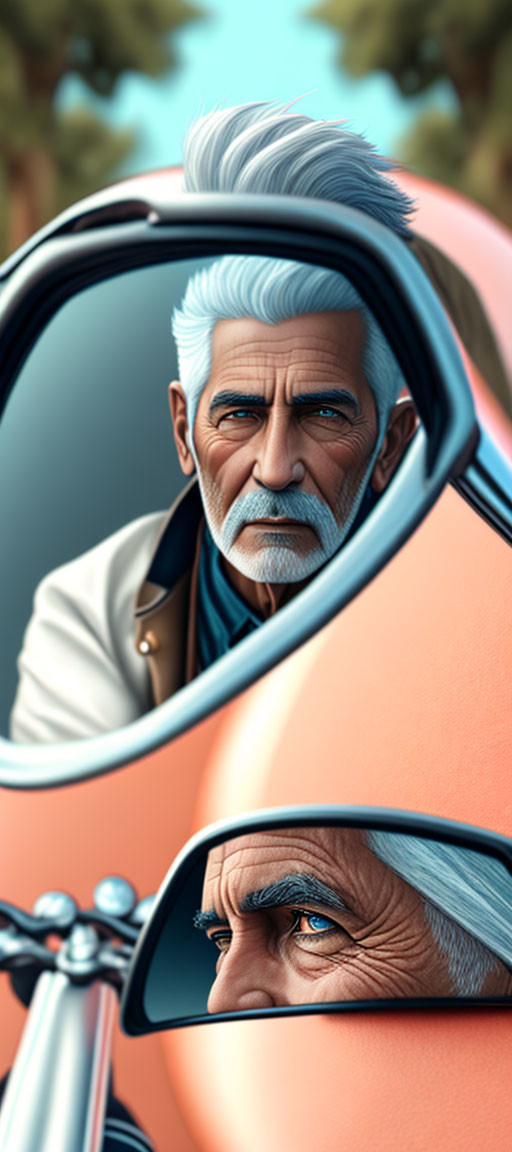 Colorful 3d realistic portrait of man