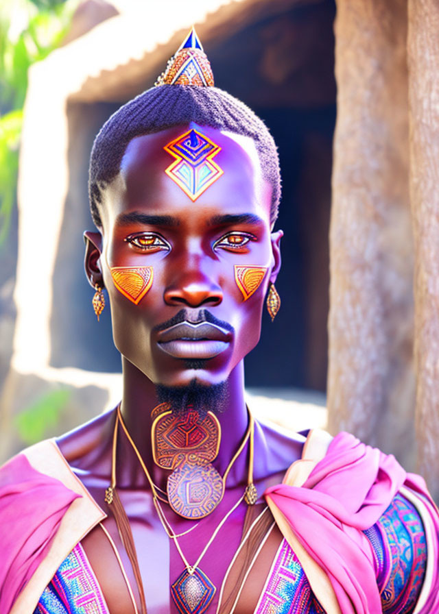 Handsome african village man