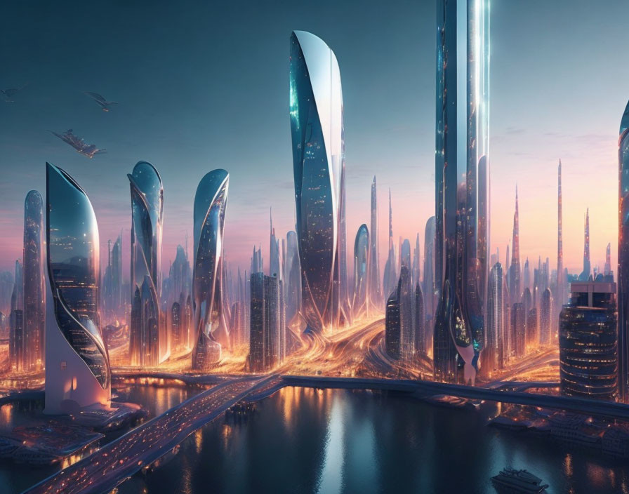 city ​​in the future 100 years from now