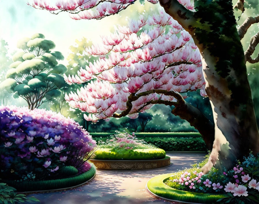 Tree with Magnolia flowers