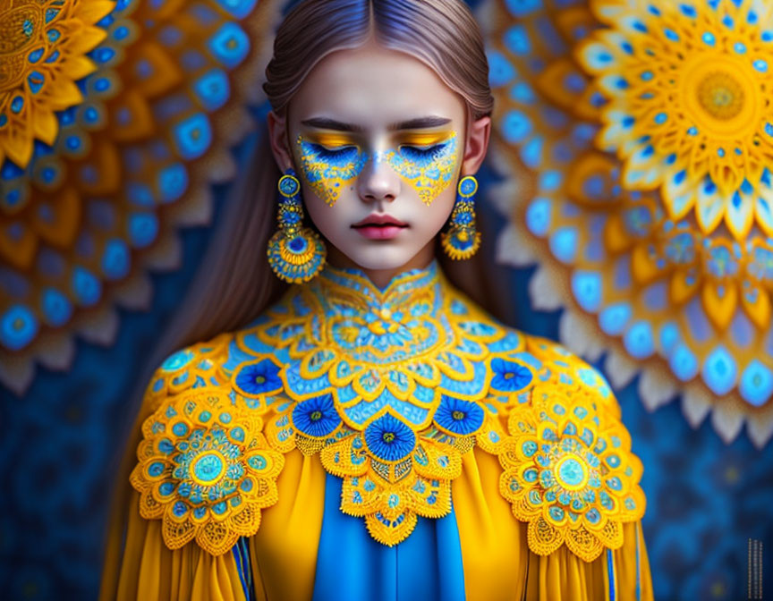 Yellow-blue portrait