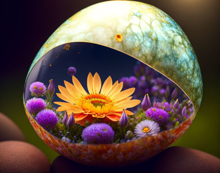 universe flowers egg