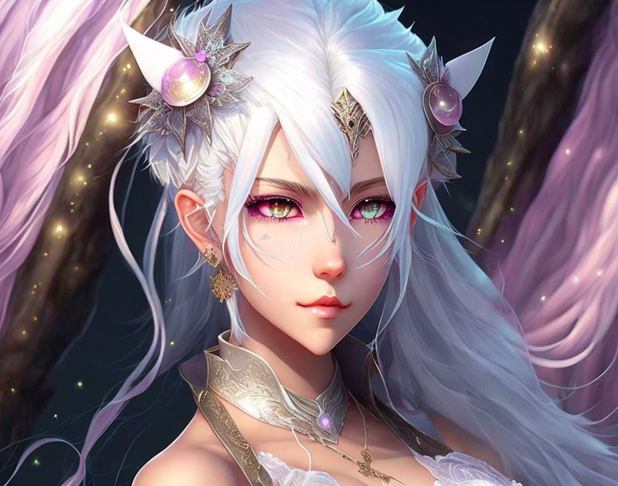 Magical girl white haired