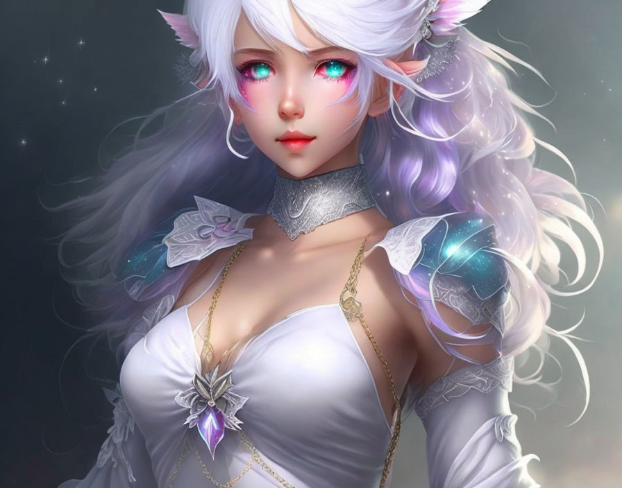 Magical girl white haired