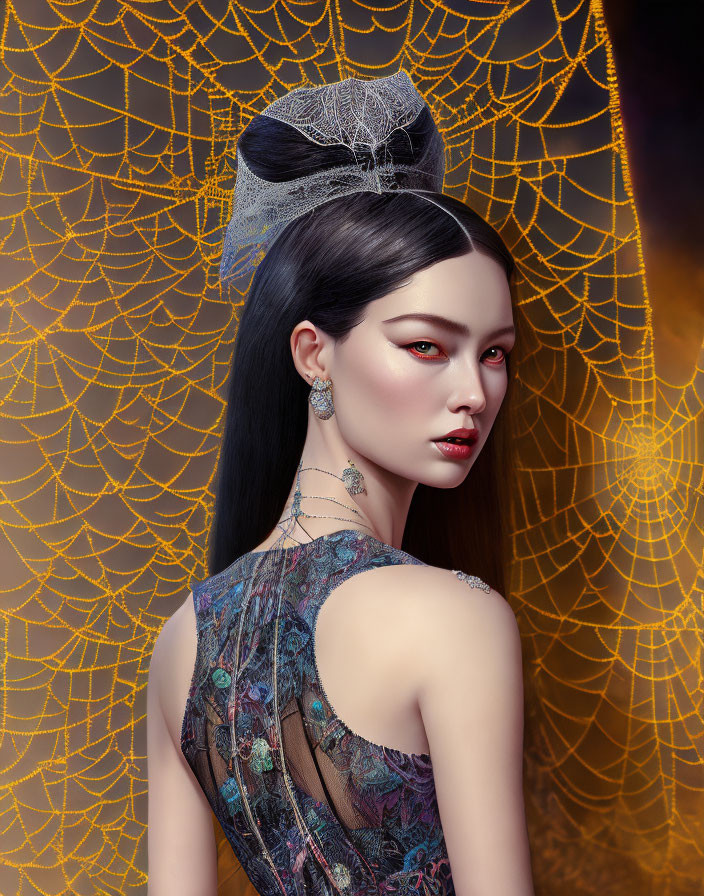 A spider web dress