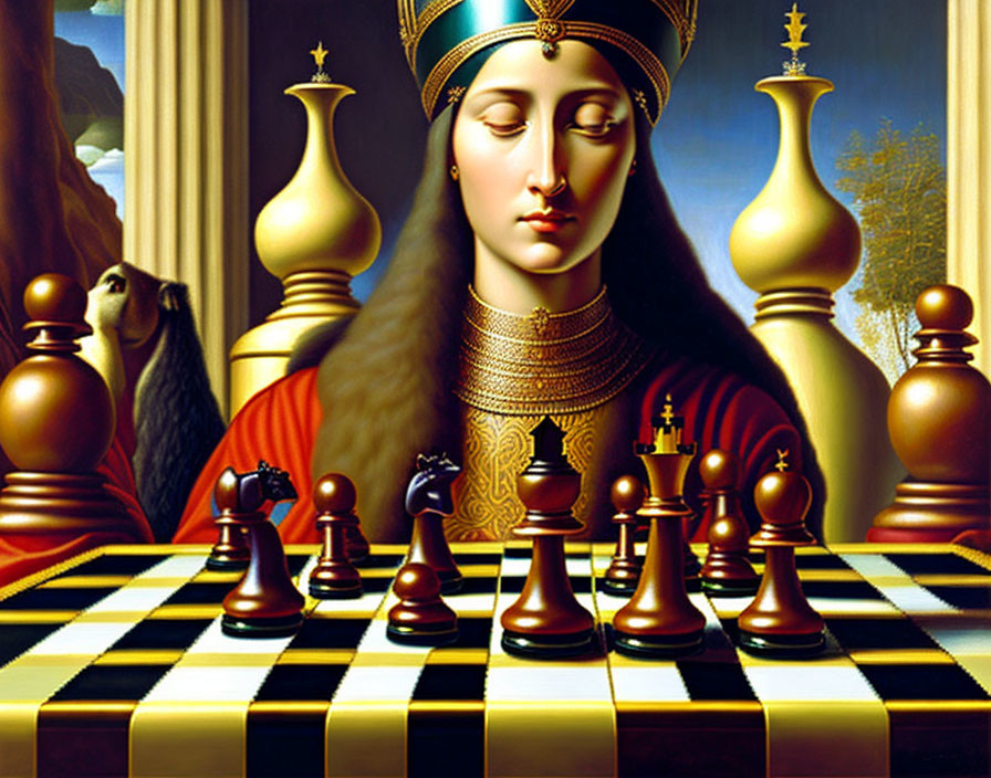 The Queen's chess game.