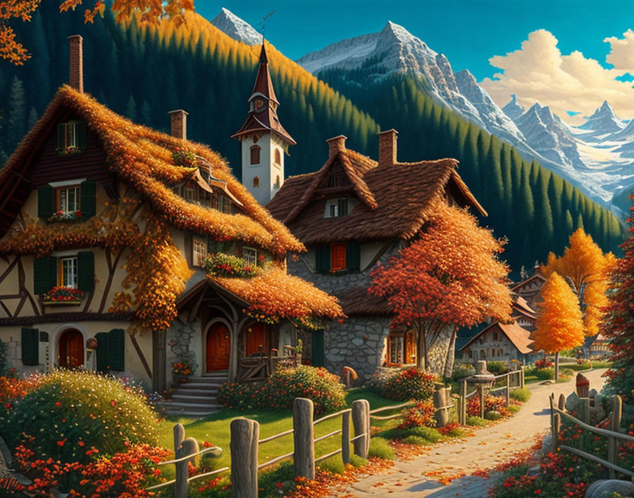 Swiss village in Autumn