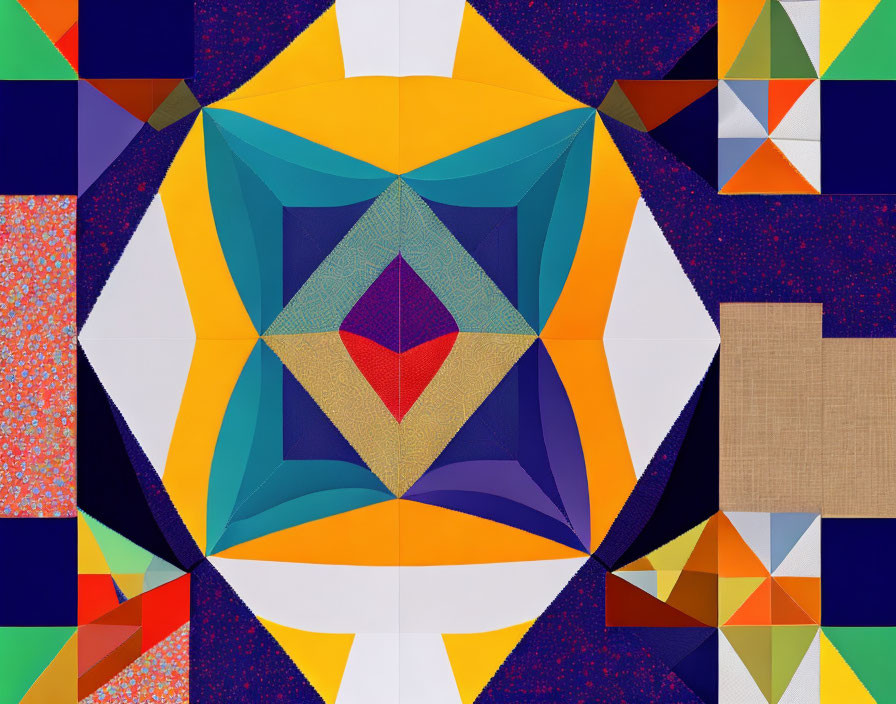 Colorful Abstract Geometric Artwork with Symmetrical Pattern