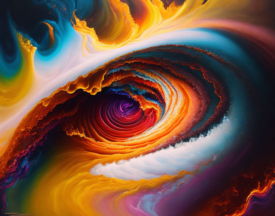 Colorful Swirling Abstract Art with Dynamic Spiral Composition