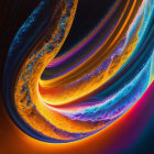 Colorful Cosmic Energy Swirls on Dark Background