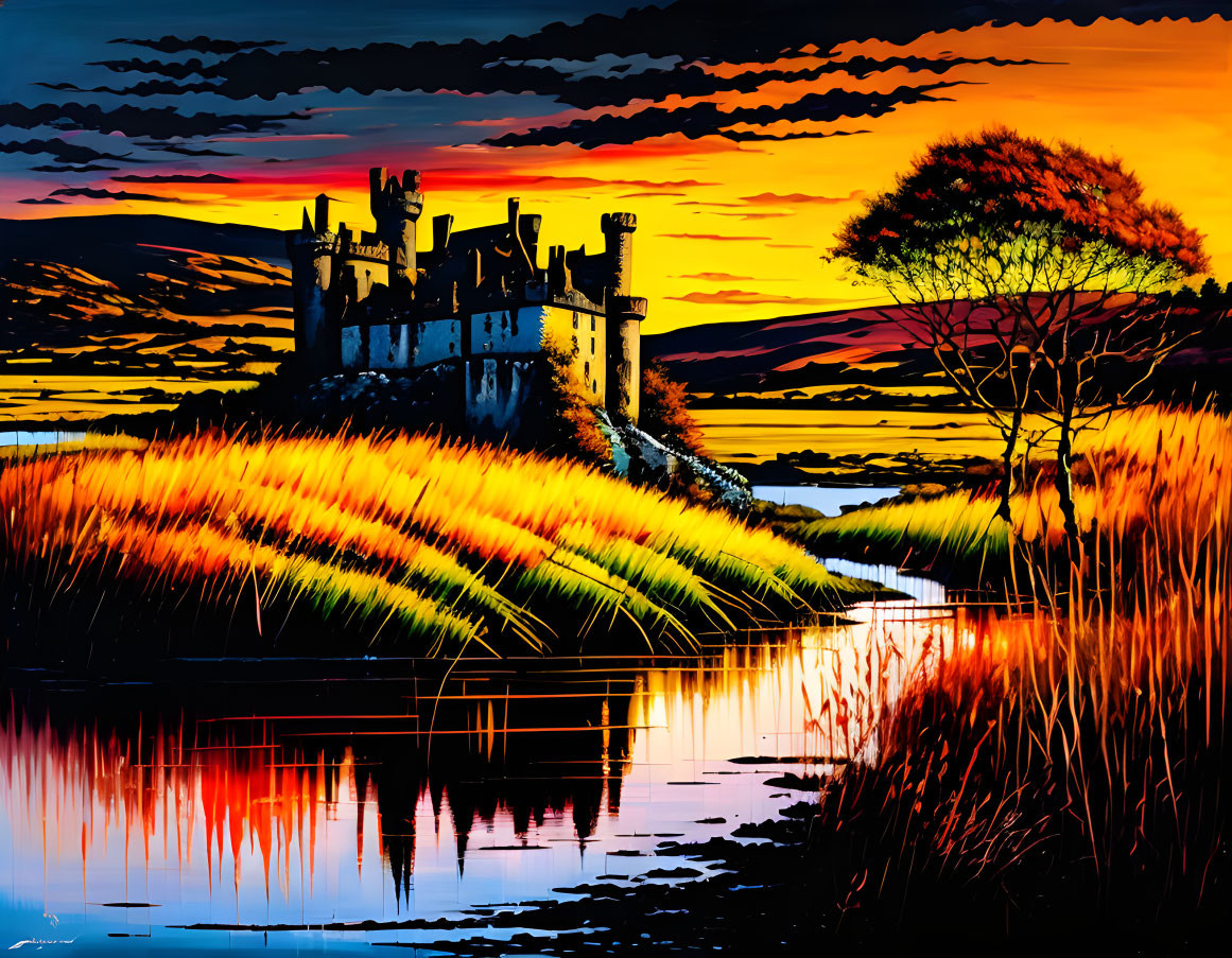 " Scottish Castle by Loch " - Unreal/AI