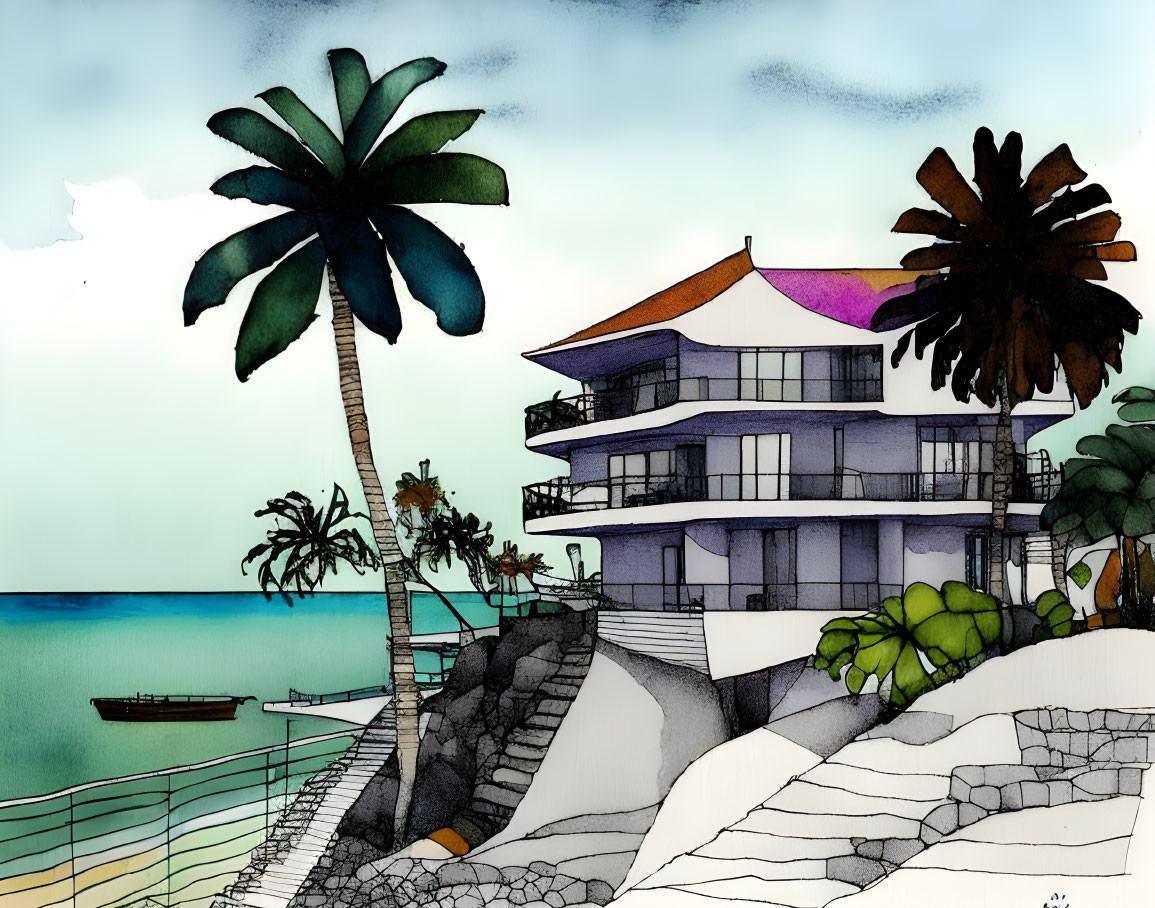 " Seafront Living in Style " - Unreal/AI