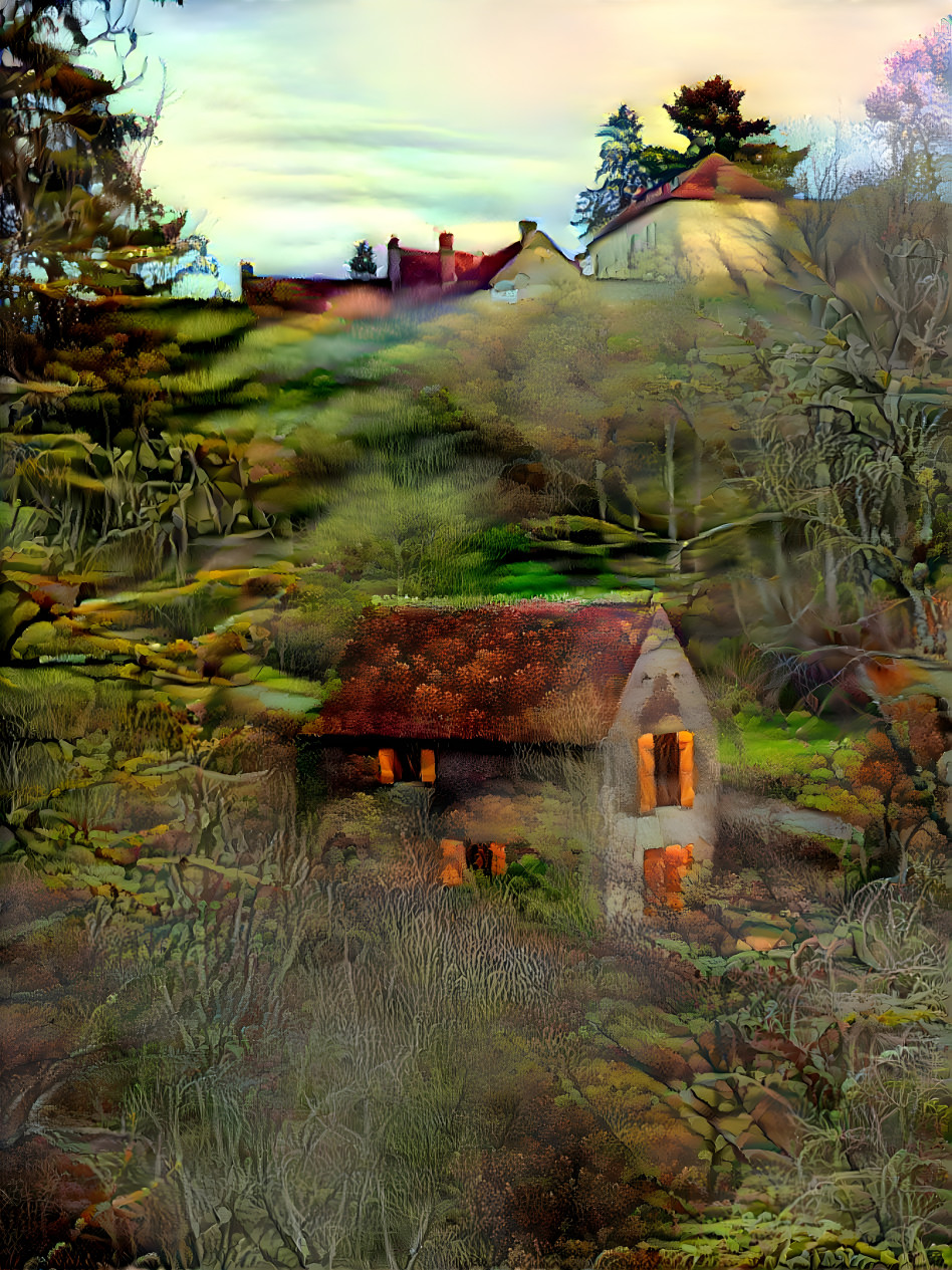 "The Cottage with Orange Shutters" by Unreal.