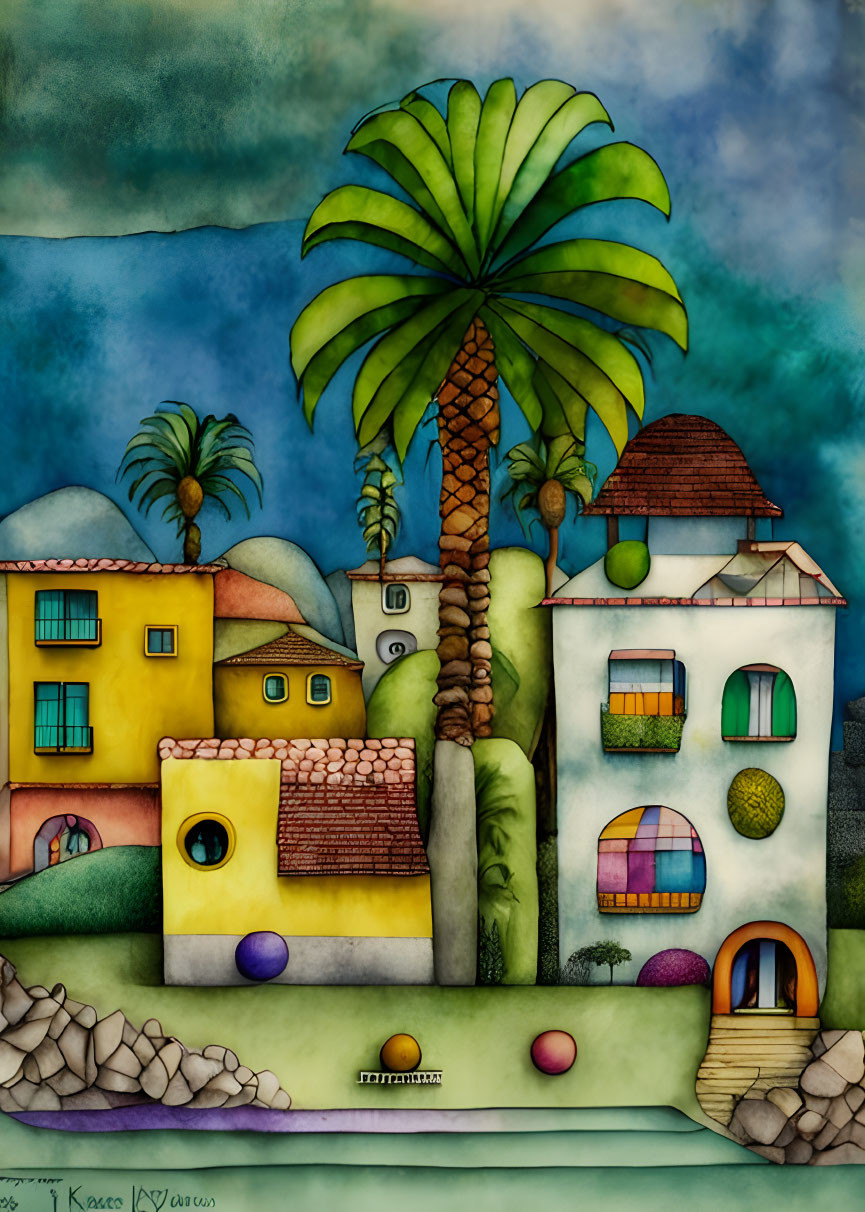 " Houses and Palm Trees " - Unreal/AI