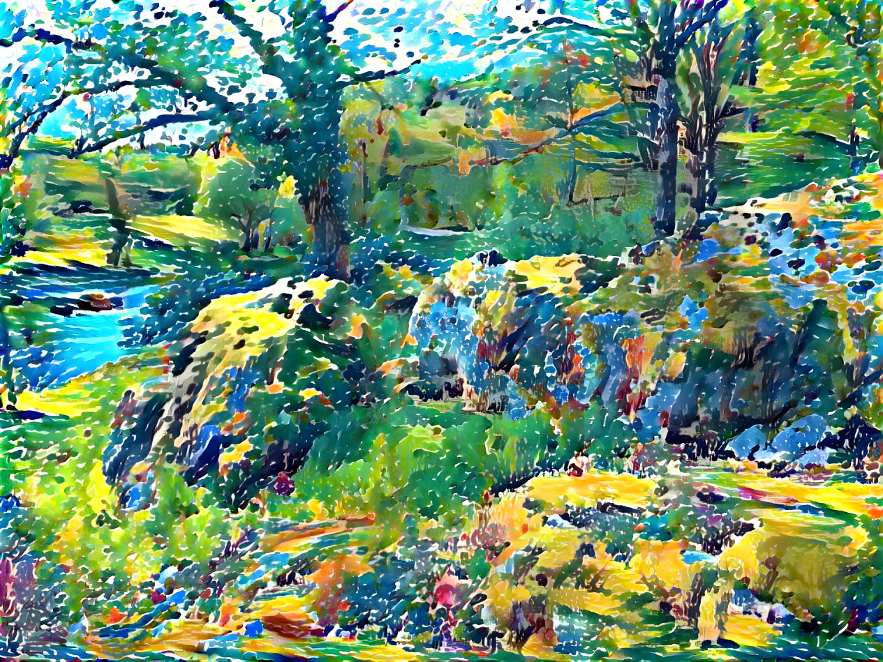 "Rocky Outcrop by the Creuse River" - by Unreal.