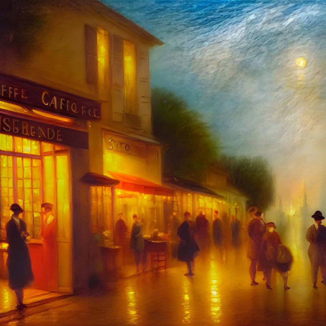 "Evening Glow In French Street" - by Unreal.
