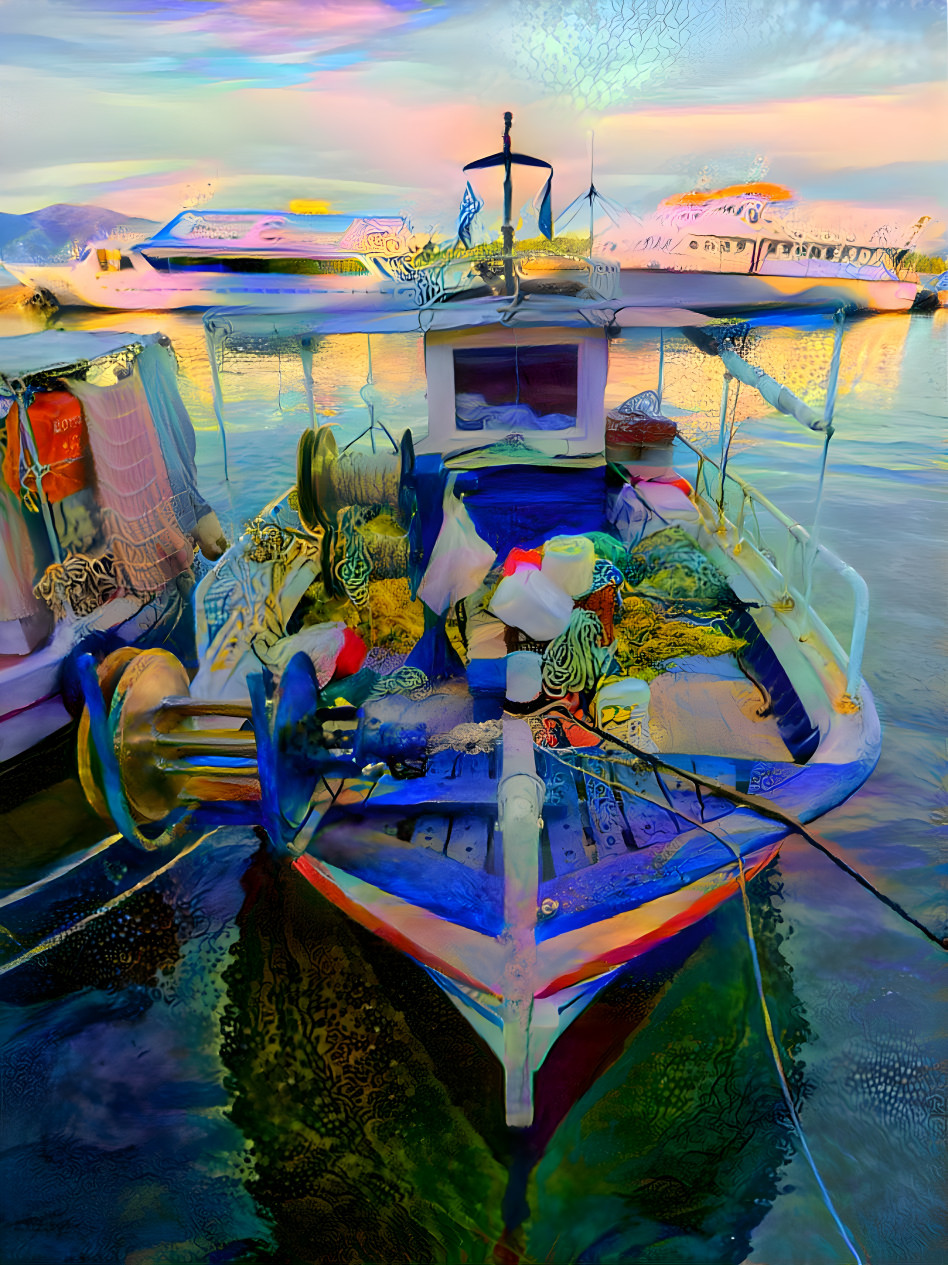 "Fishing Boat in Corfu" - by Unreal.