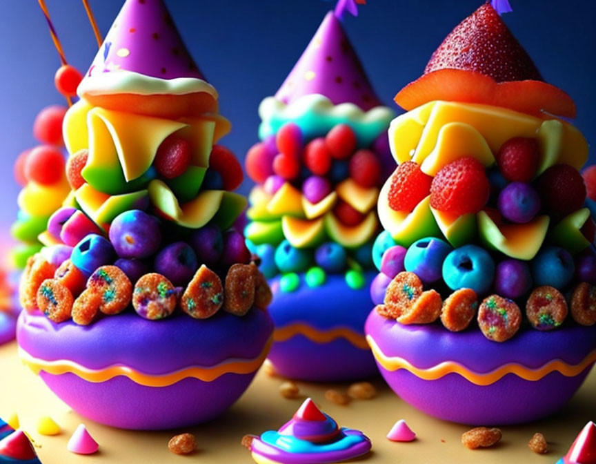 Colorful Cake Pops Decorated with Party Hat Theme