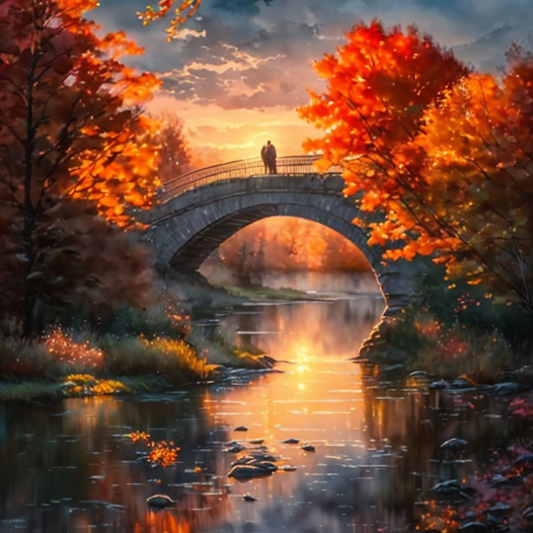 Autumn Bridge at Sunrise