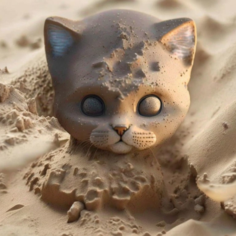 Cat Made of Sand
