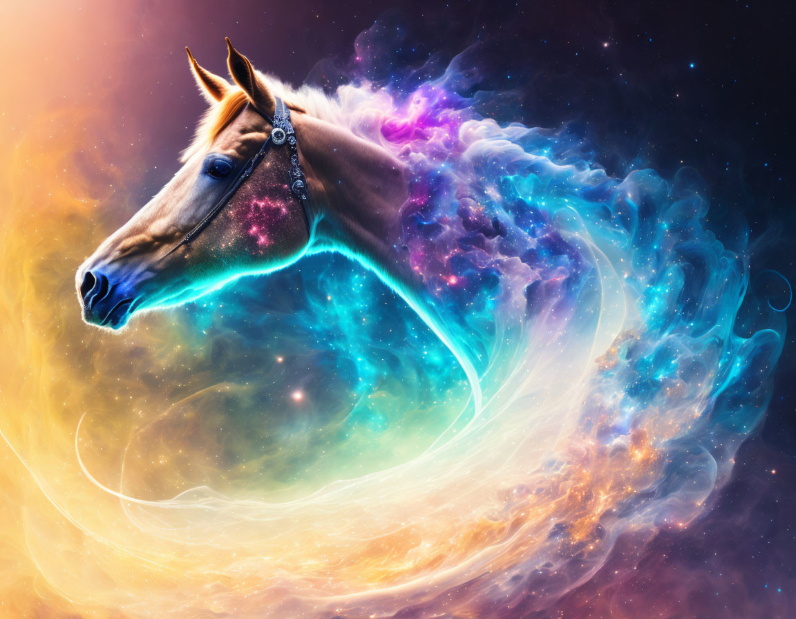 Horse in space nebula