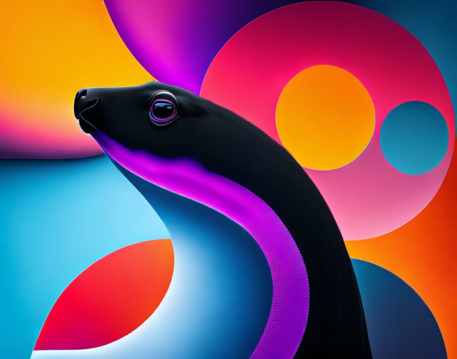 Graphic image of an animal in an abstract style