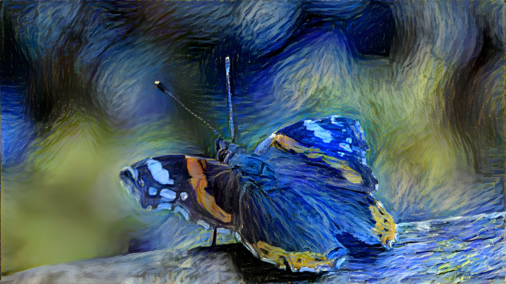 Con bướm - phỏng theo bức "Đêm đầy sao" Van Gogh