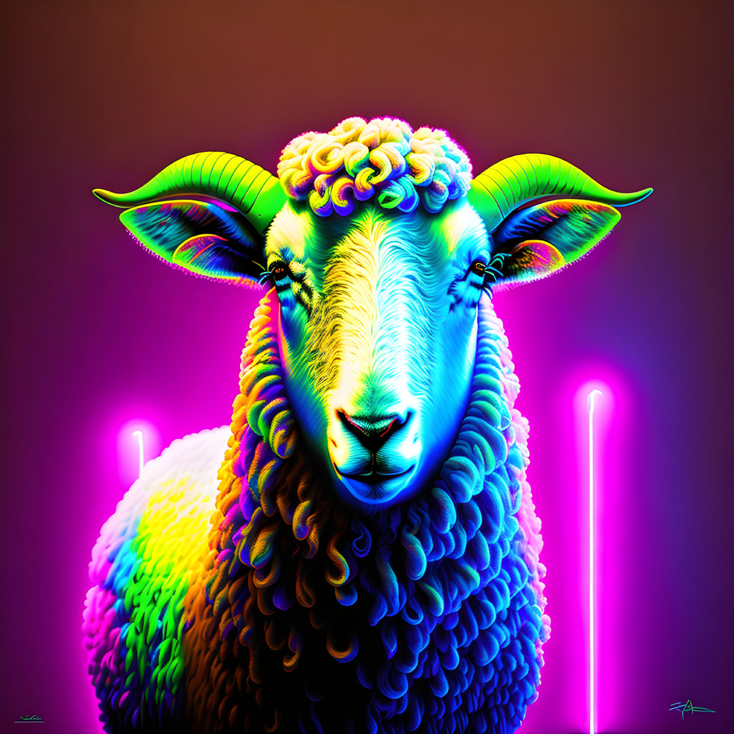  sheep, neon art