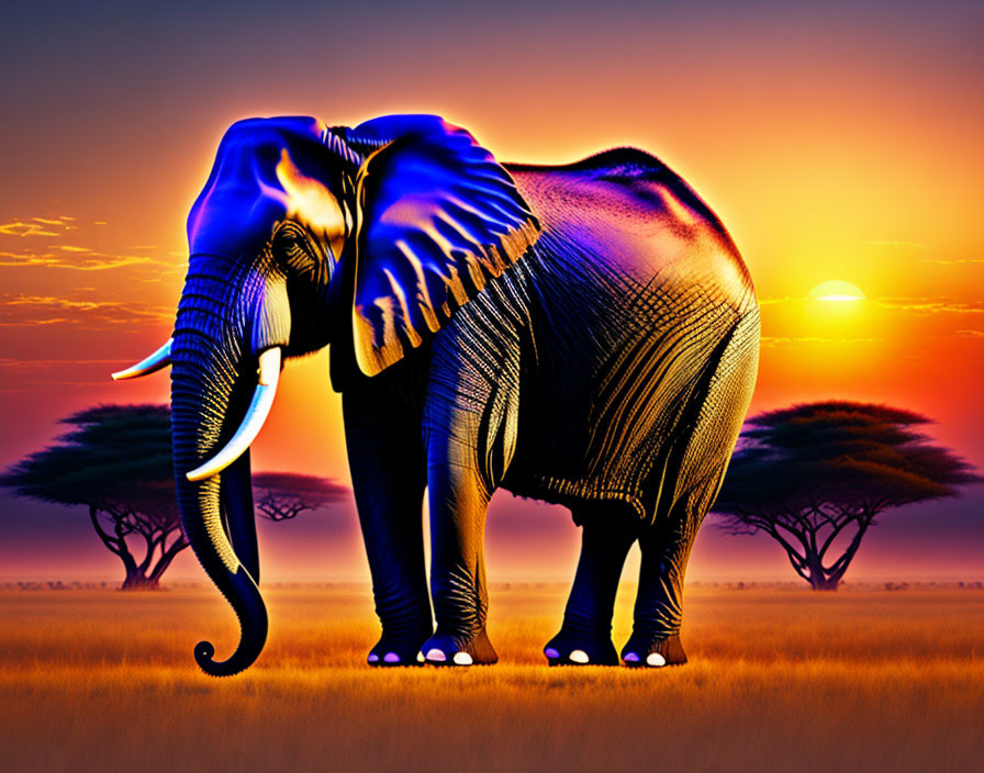 Sunset elephant 