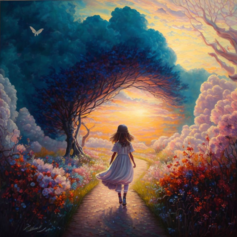  Girl going on pathway to dream