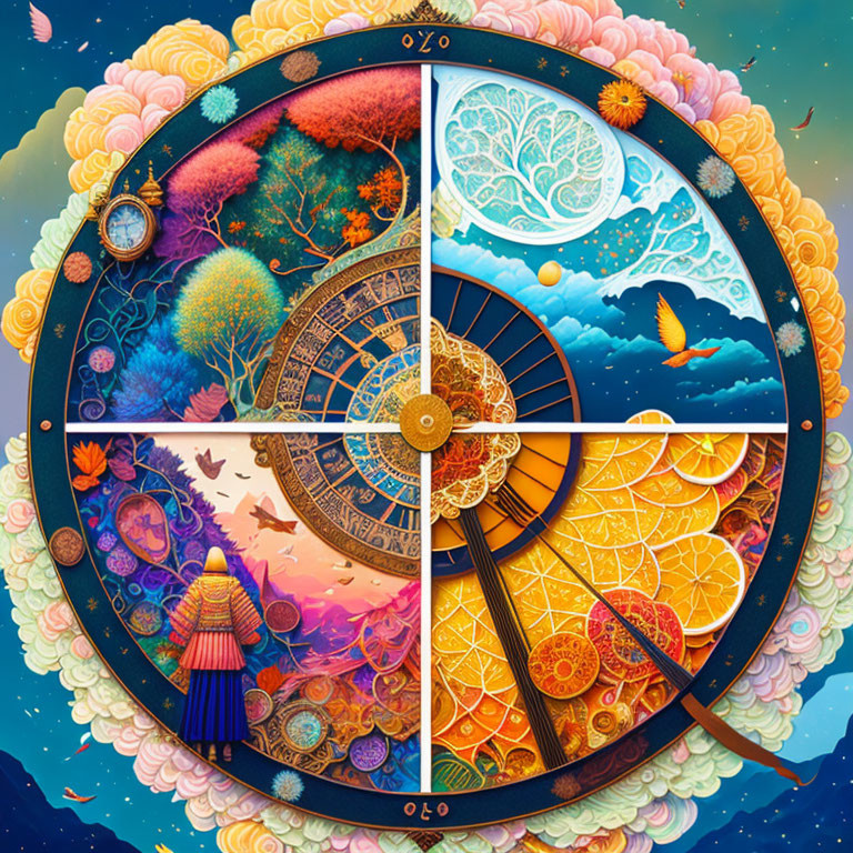 Four seasons clock 