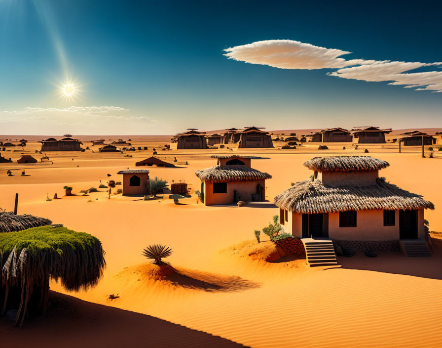 A village, on a sun-drenched plain, far away