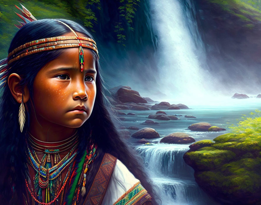 A young girl from the Native American