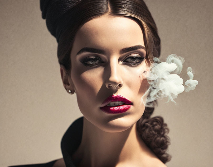 Lady smoking cigarette 
