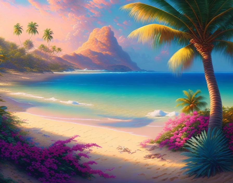 tropical beach on desert island