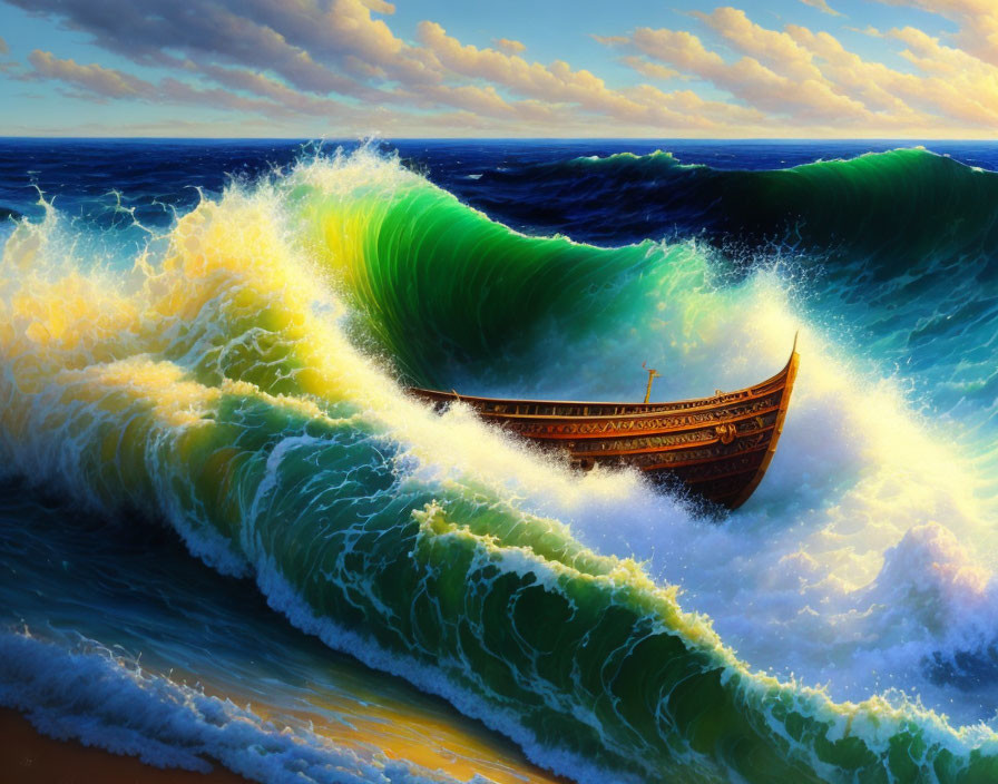 vessel in the waves