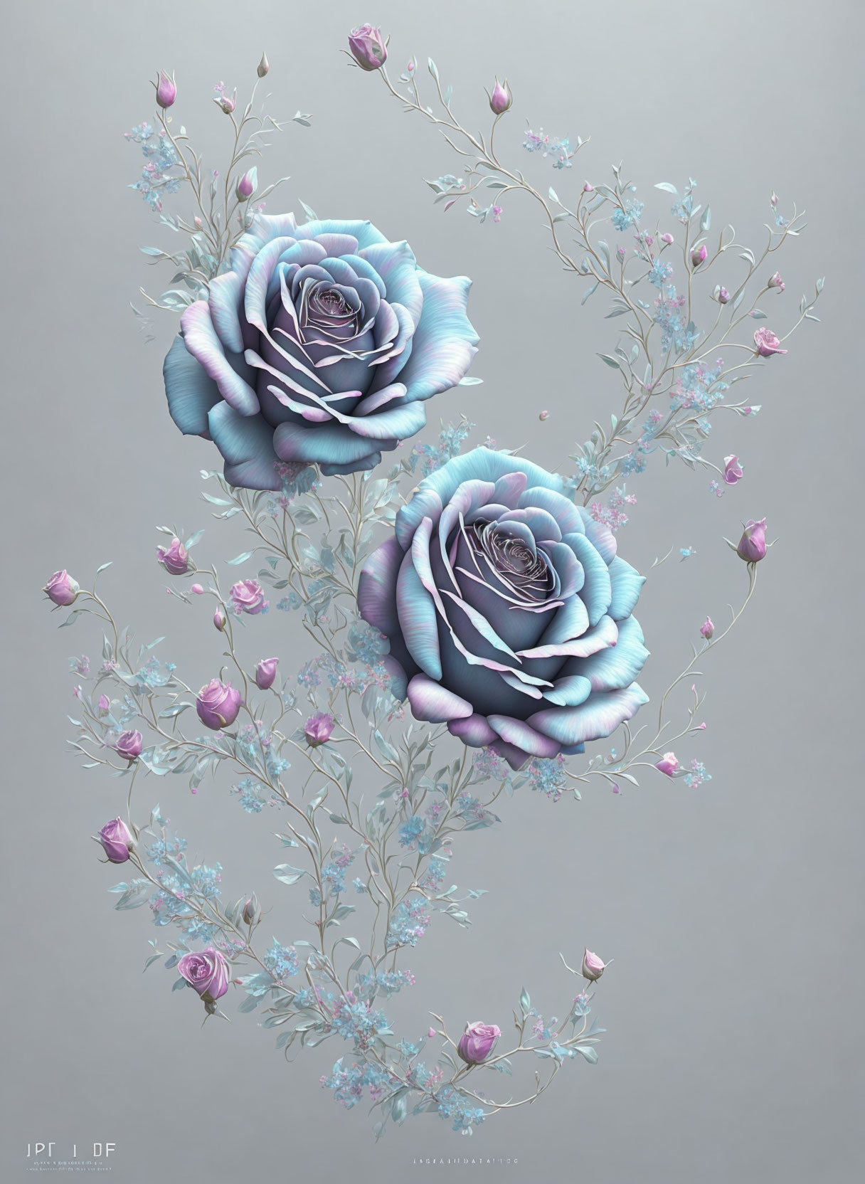 Pink blue roses
