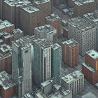 Urban Area with High-Rise Buildings and Wear Patterns