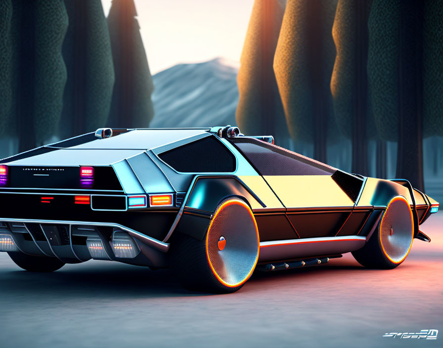 DeLorean in the far future