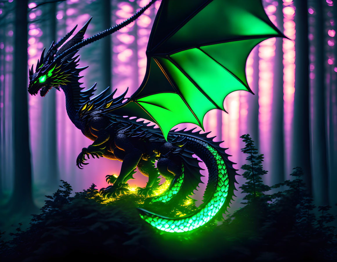 Black Dragon in forest