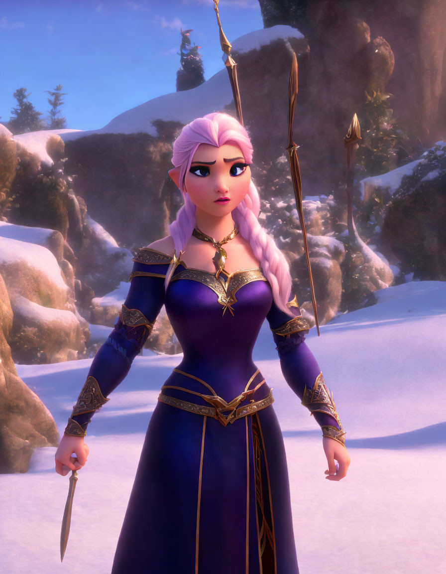 Elsa as if she were a hunter elf