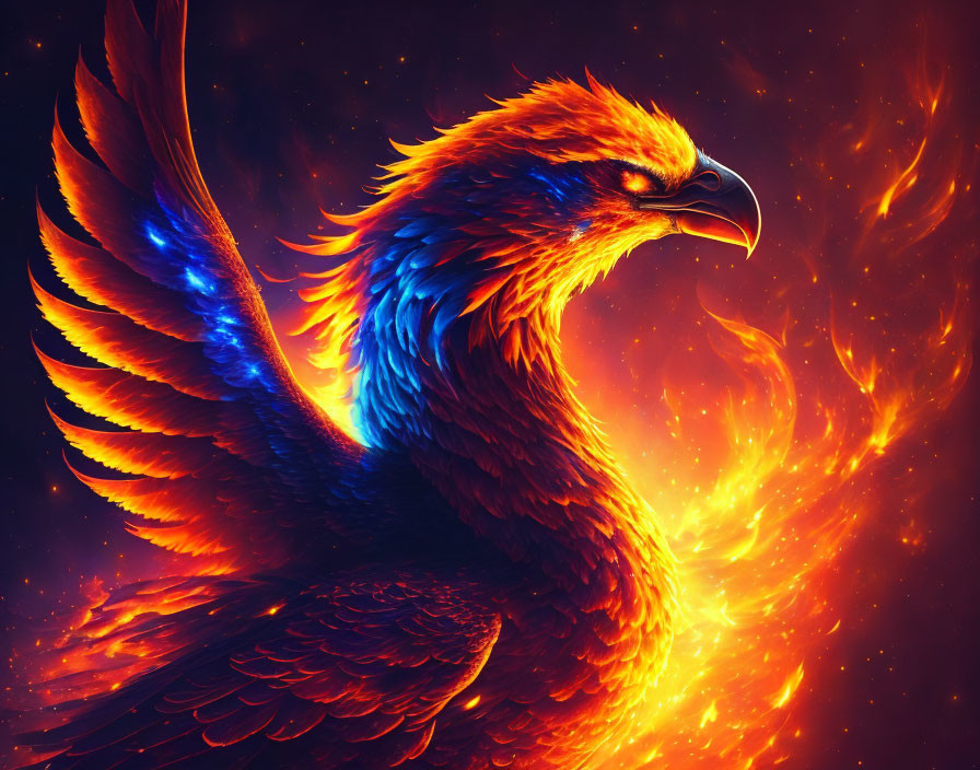 the phoenix is reborn in the dark night