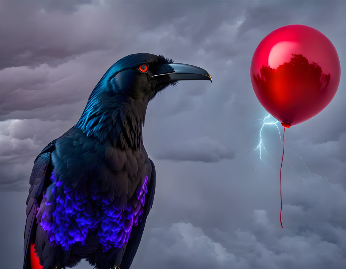 Crow and balloon
